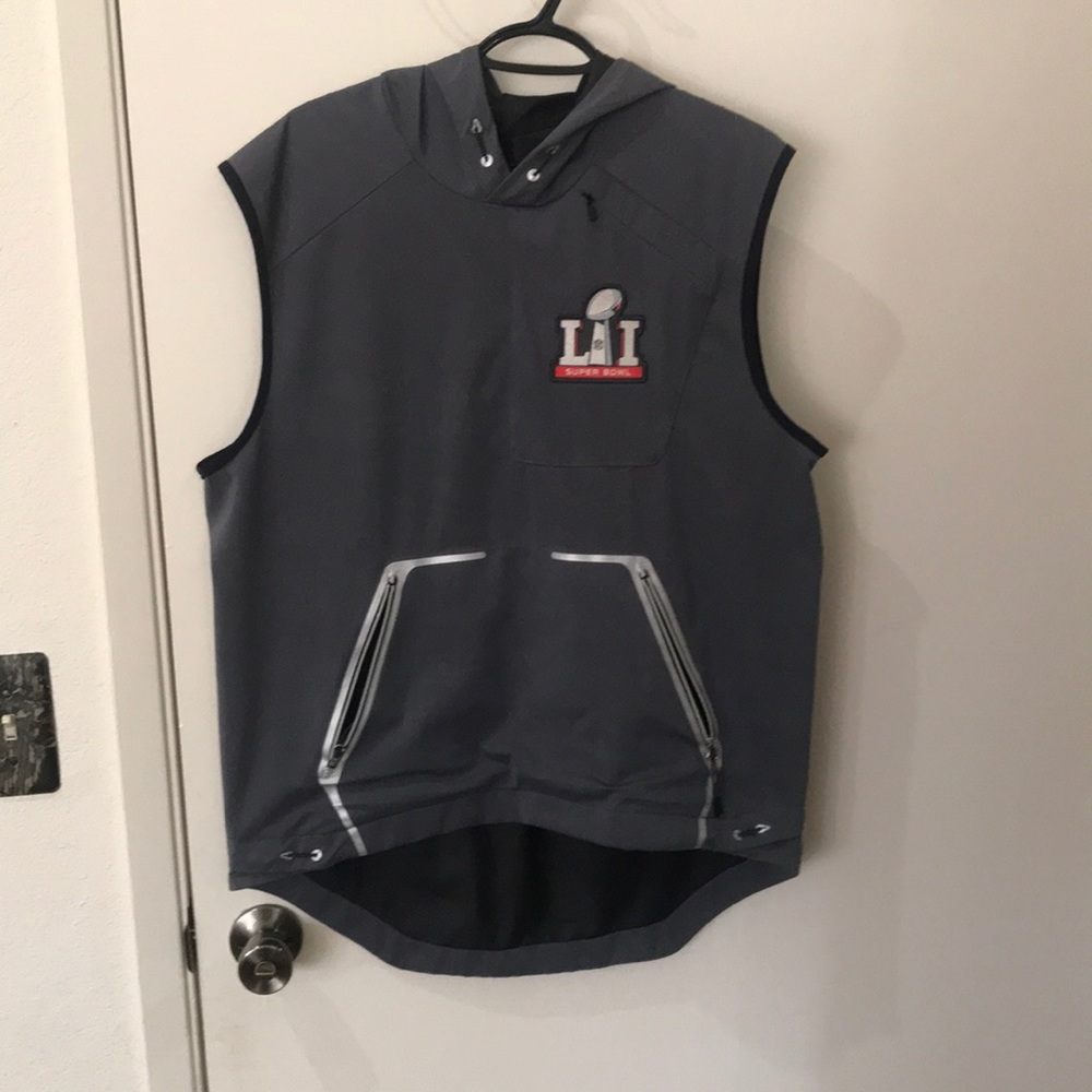 Super Bowl sleeveless hoodie windbreaker